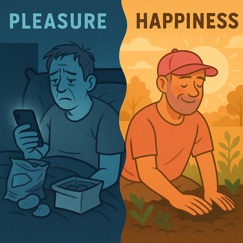 Happy for Now, or Happy for Good? Happiness vs pleasure