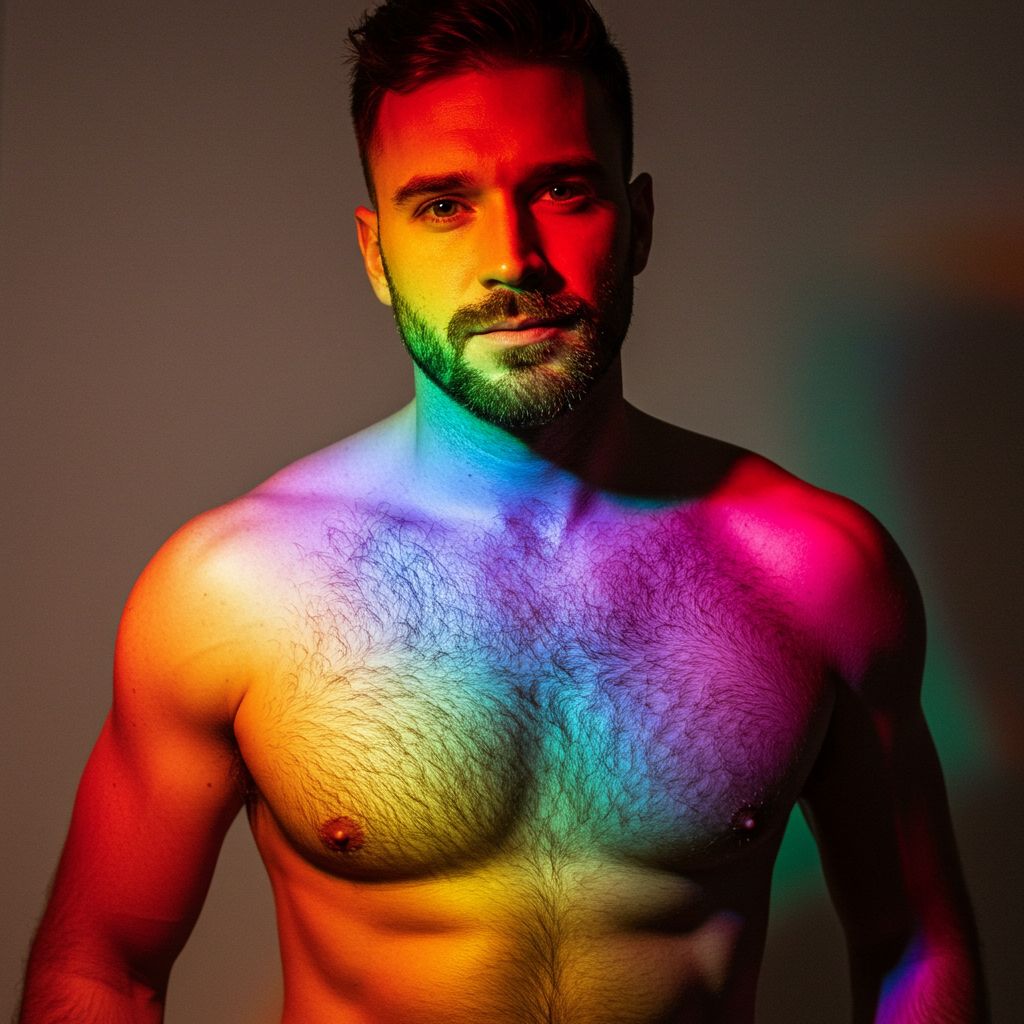 Galateos in human form — rainbow-bathed, sculpted, and suspiciously sentient. He knows what you googled last summer.